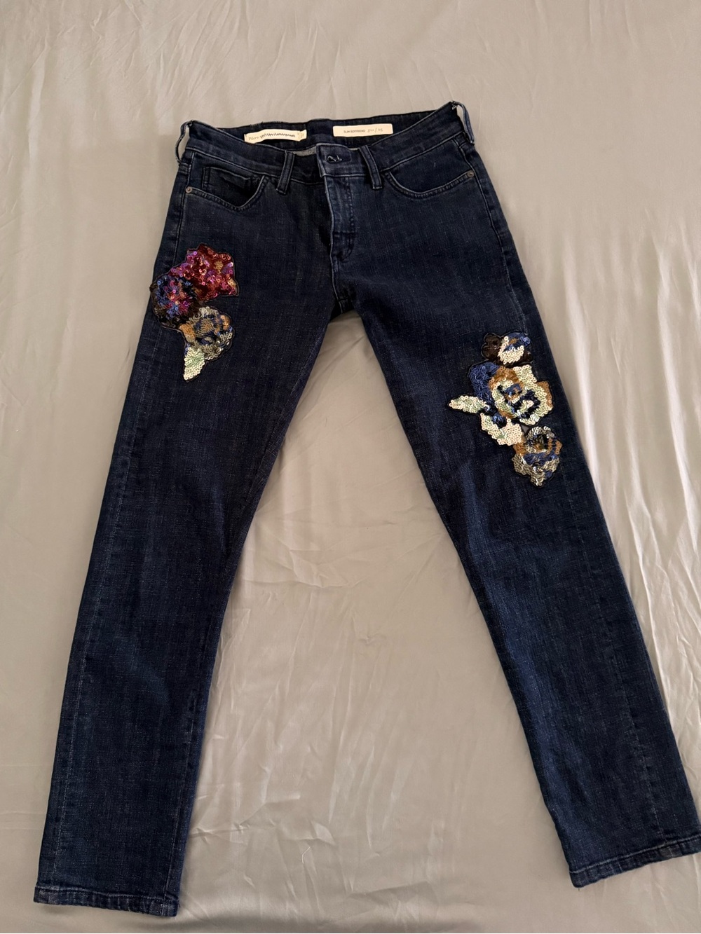 ✨Anthropologie Pilcro Slim Boyfriend Sequin Jeans 👖 Size 25 - Picture 3 of 8